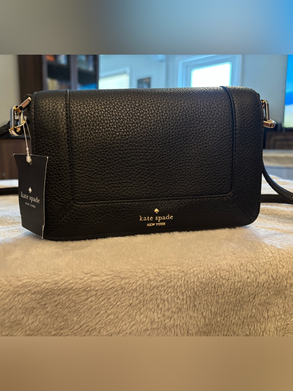 BRAND NEW W/ TAG KATE SPADE Black Pebbled Leather Crossbody